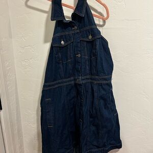 Dark Blue Denim Jumper Dress with pockets Size 20